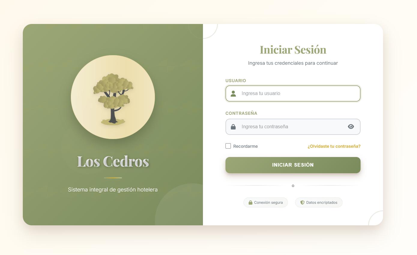 Sistema de Hotel Los Cedros